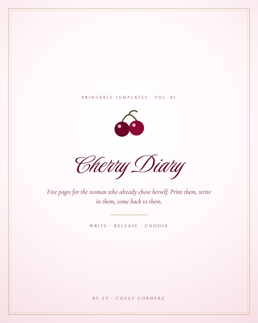 Cherry Diary — Printable Templates Vol. 01